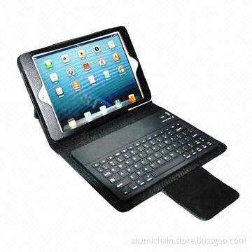 Bluetooth Wireless Keyboard for iPad Mini, with Stand Leather Case